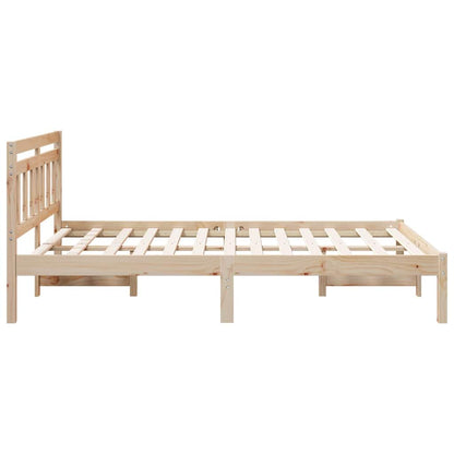 Bettgestell mit Kopfteil Braun Massivholz Kiefer