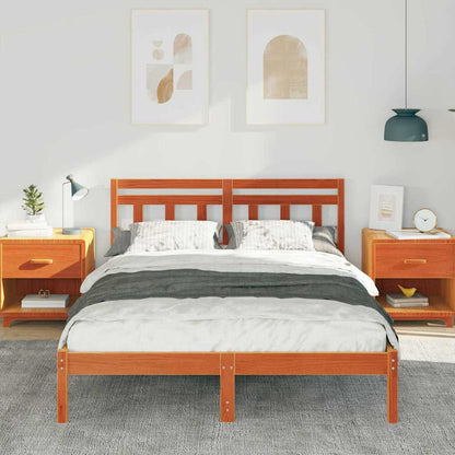 Bettgestell mit Kopfteil Braun Massivholz Kiefer