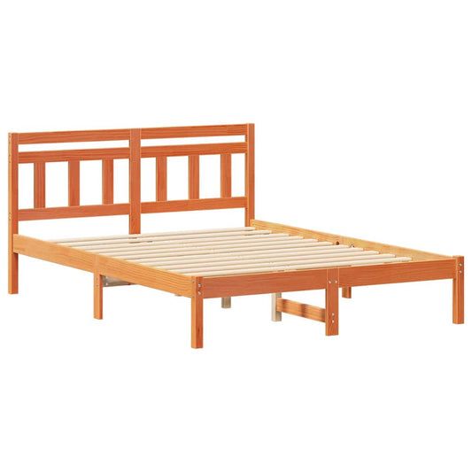 Bettgestell mit Kopfteil Braun Massivholz Kiefer