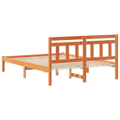 Bettgestell mit Kopfteil Braun Massivholz Kiefer
