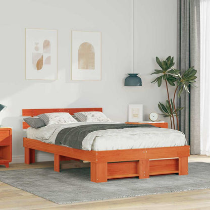 Bettgestell Wachsbraun 120 x 190 cm Massivholz Kiefer