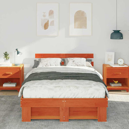 Bettgestell Wachsbraun 120 x 190 cm Massivholz Kiefer