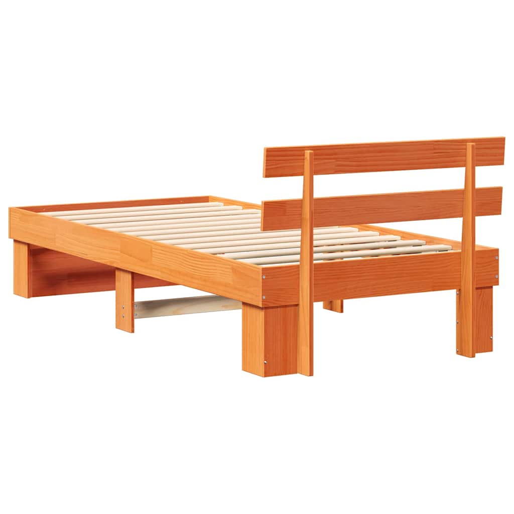 Bettgestell Wachsbraun 80 x 200 cm Massivholz Kiefer