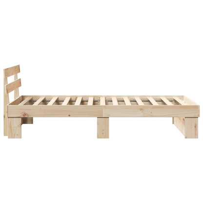 Bettgestell mit Kopfteil Braun 90 x 190 cm Massivholz Kiefer