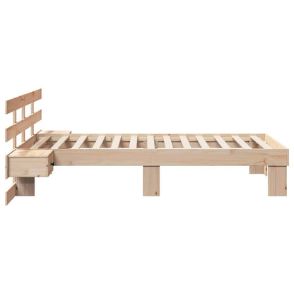 Bettgestell mit Kopfteil Braun 90 x 200 cm Massivholz Kiefer