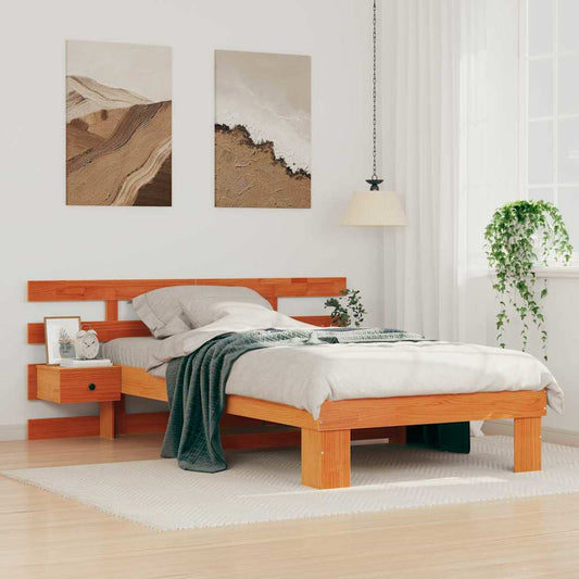 Bettgestell Wachsbraun 80 x 200 cm Massivholz Kiefer