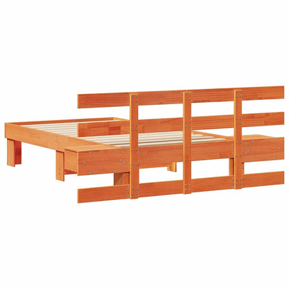 Bettgestell Wachsbraun 80 x 200 cm Massivholz Kiefer