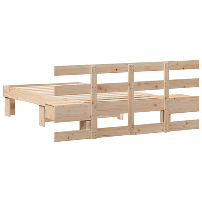 Bettgestell mit Kopfteil Braun 75 x 190 cm Massivholz Kiefer