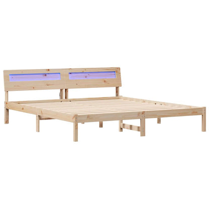 Bettgestell mit Kopfteil Braun 180 x 200 cm Massivholz Kiefer