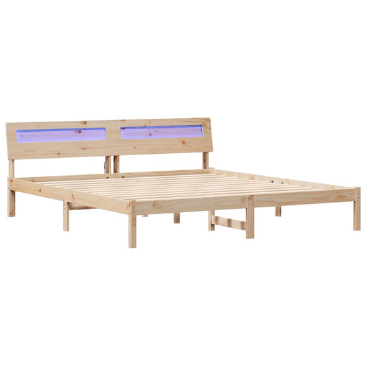Bettgestell mit Kopfteil Braun 180 x 200 cm Massivholz Kiefer