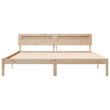 Bettgestell mit Kopfteil Braun 180 x 200 cm Massivholz Kiefer