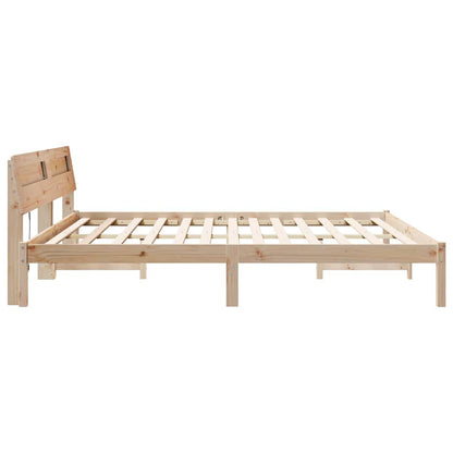 Bettgestell mit Kopfteil Braun 180 x 200 cm Massivholz Kiefer