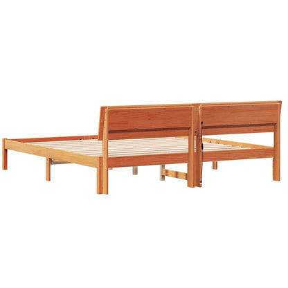 Bettgestell Wachsbraun 180 x 200 cm Massivholz Kiefer