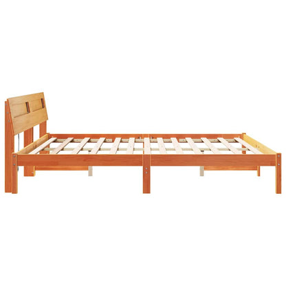 Bettgestell Wachsbraun 180 x 200 cm Massivholz Kiefer
