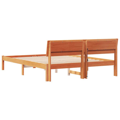 Bettgestell Wachsbraun 160 x 200 cm Massivholz Kiefer