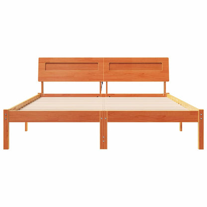 Bettgestell Wachsbraun 160 x 200 cm Massivholz Kiefer
