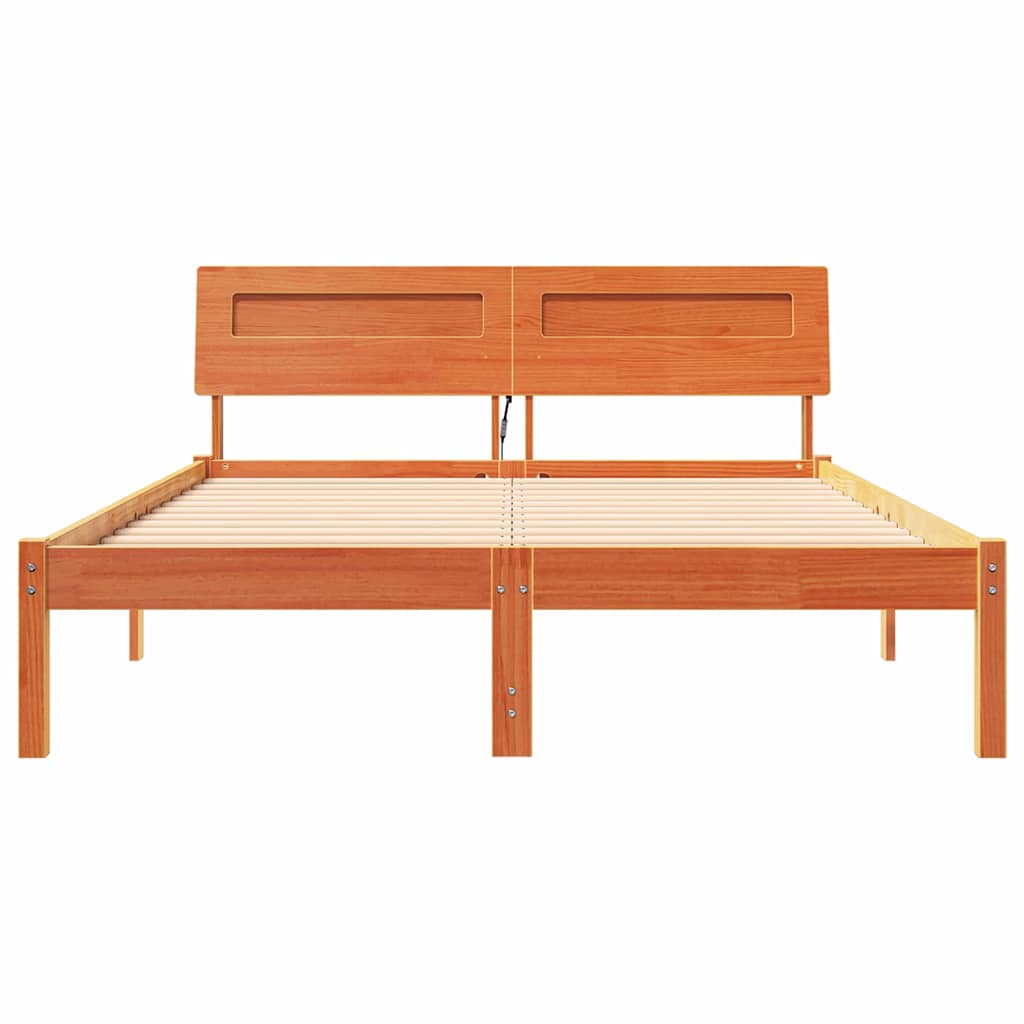 Bettgestell Wachsbraun 120 x 200 cm Massivholz Kiefer