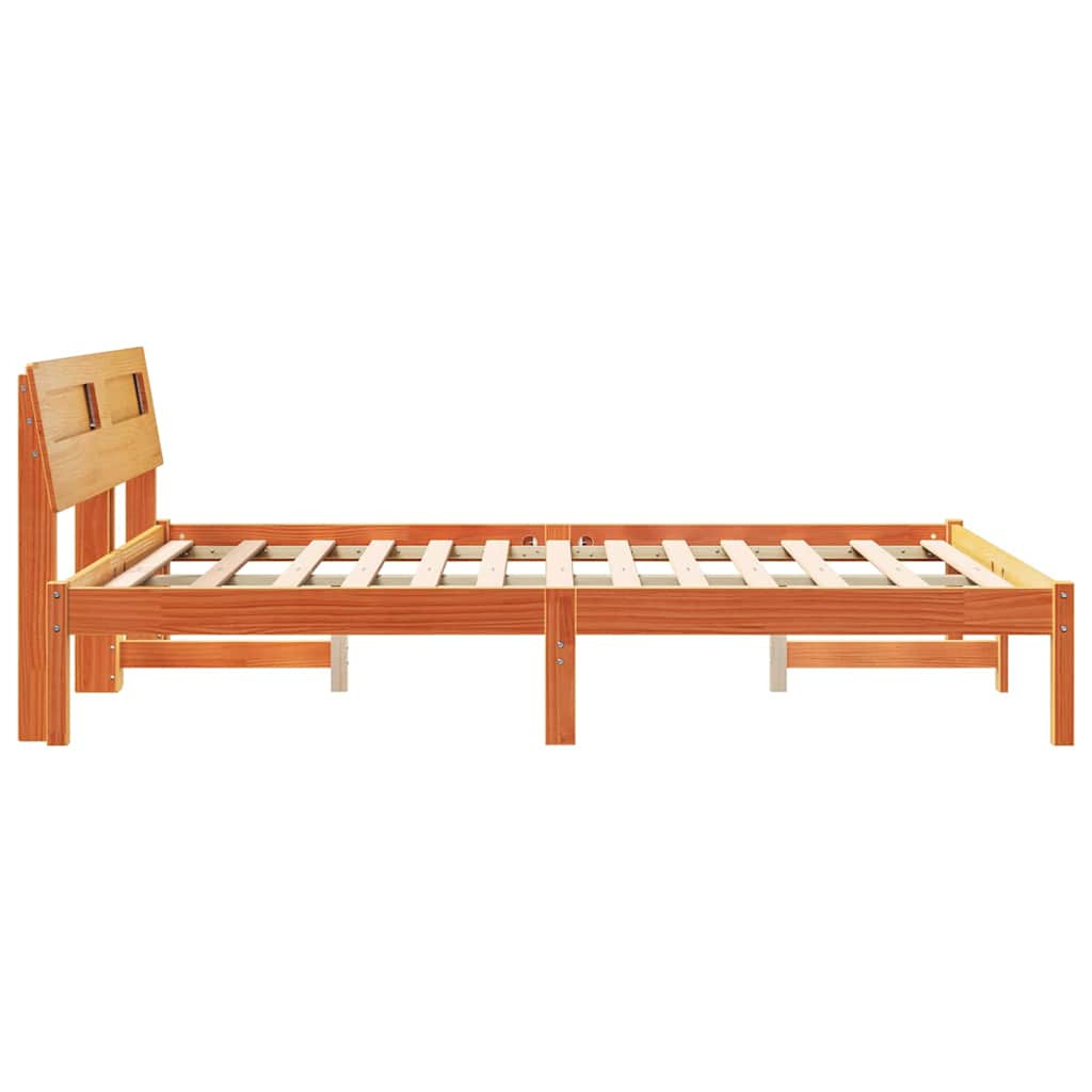 Bettgestell Wachsbraun 120 x 190 cm Massivholz Kiefer