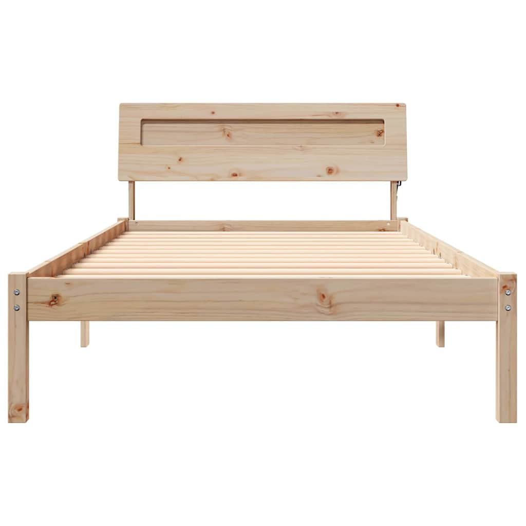 Bettgestell mit Kopfteil Braun 100 x 200 cm Massivholz Kiefer