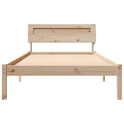 Bettgestell mit Kopfteil Braun 100 x 200 cm Massivholz Kiefer
