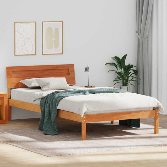 Bettgestell Wachsbraun 100 x 200 cm Massivholz Kiefer