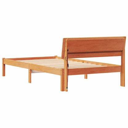 Bettgestell Wachsbraun 100 x 200 cm Massivholz Kiefer