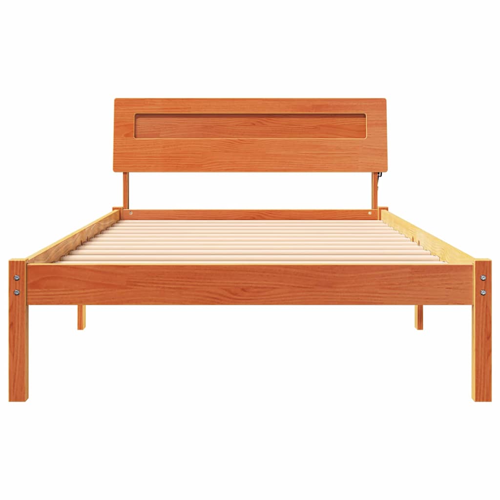 Bettgestell Wachsbraun 100 x 200 cm Massivholz Kiefer