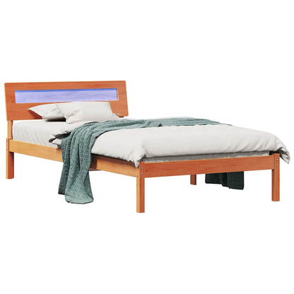 Bettgestell Wachsbraun 90 x 200 cm Massivholz Kiefer