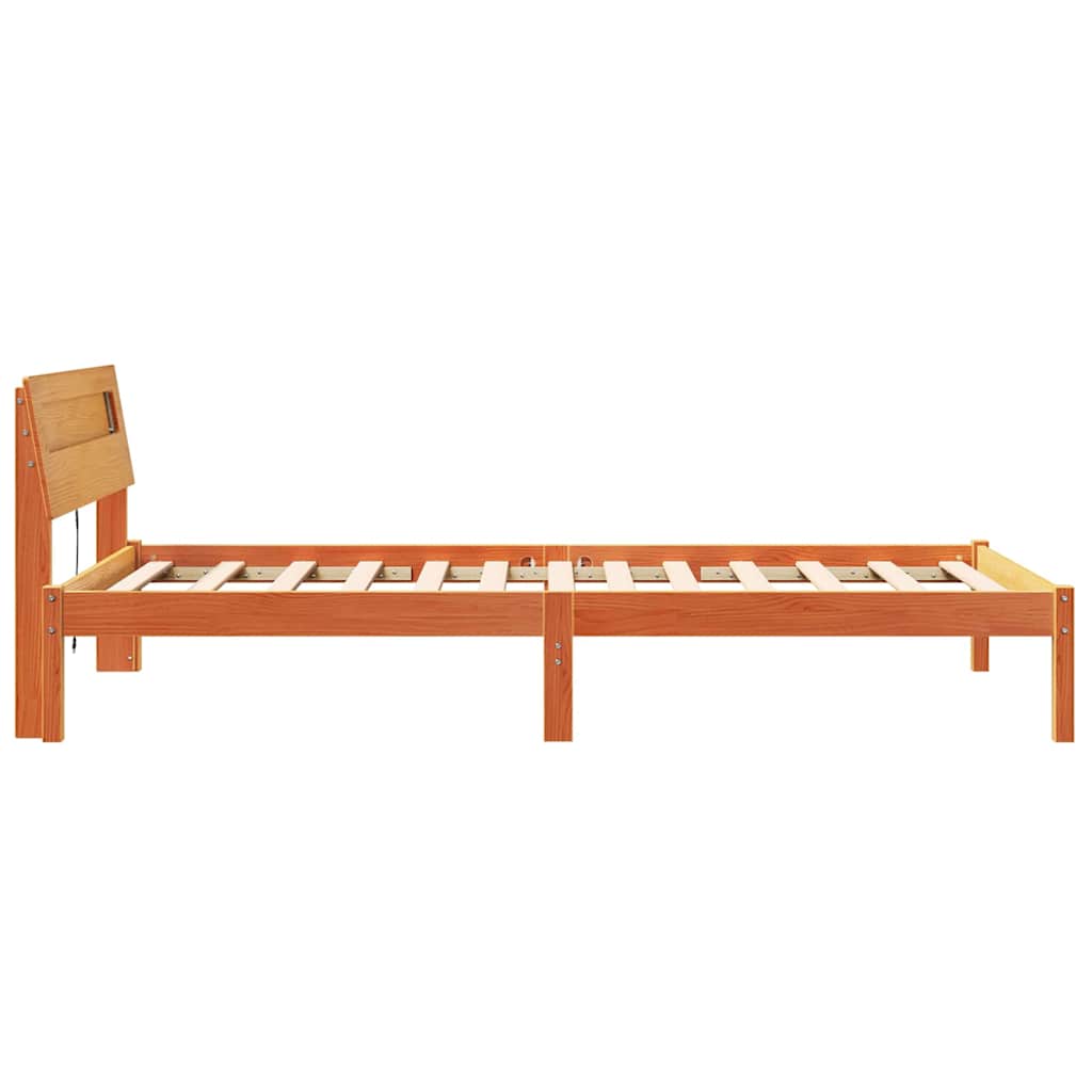 Bettgestell Wachsbraun 90 x 200 cm Massivholz Kiefer