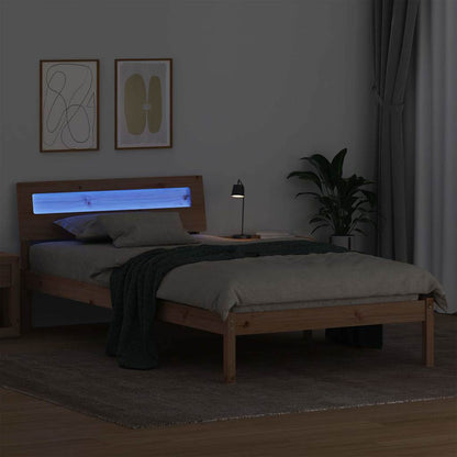 Bettgestell mit Kopfteil Braun 75 x 190 cm Massivholz Kiefer