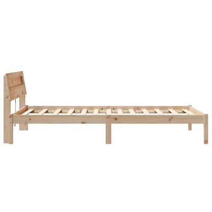 Bettgestell mit Kopfteil Braun 75 x 190 cm Massivholz Kiefer