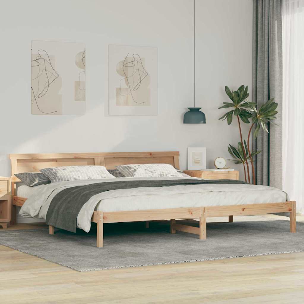 Bettgestell mit Kopfteil Braun 180 x 200 cm Massivholz Kiefer