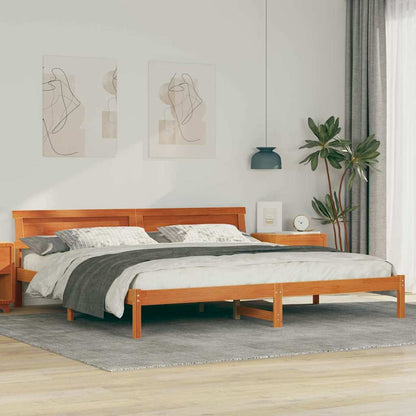 Bettgestell Wachsbraun 180 x 200 cm Massivholz Kiefer