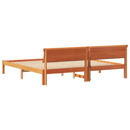 Bettgestell Wachsbraun 180 x 200 cm Massivholz Kiefer