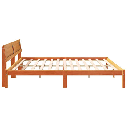Bettgestell Wachsbraun 180 x 200 cm Massivholz Kiefer