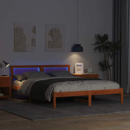Bettgestell Wachsbraun 160 x 200 cm Massivholz Kiefer