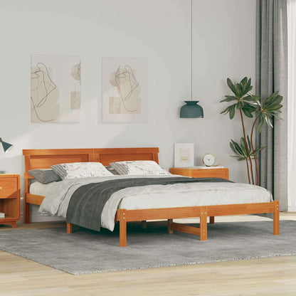 Bettgestell Wachsbraun 160 x 200 cm Massivholz Kiefer