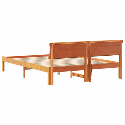 Bettgestell Wachsbraun 160 x 200 cm Massivholz Kiefer