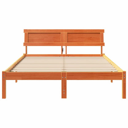 Bettgestell Wachsbraun 135 x 190 cm Massivholz Kiefer