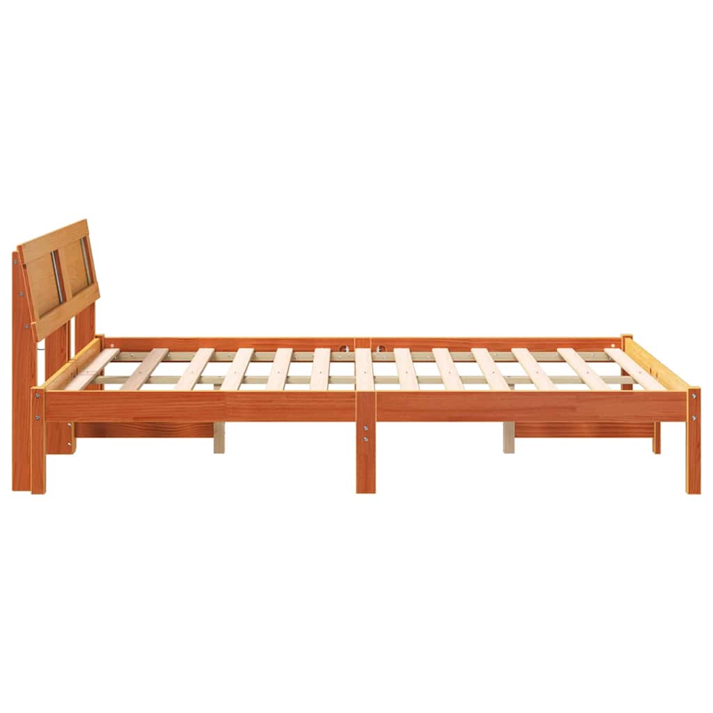 Bettgestell Wachsbraun 135 x 190 cm Massivholz Kiefer