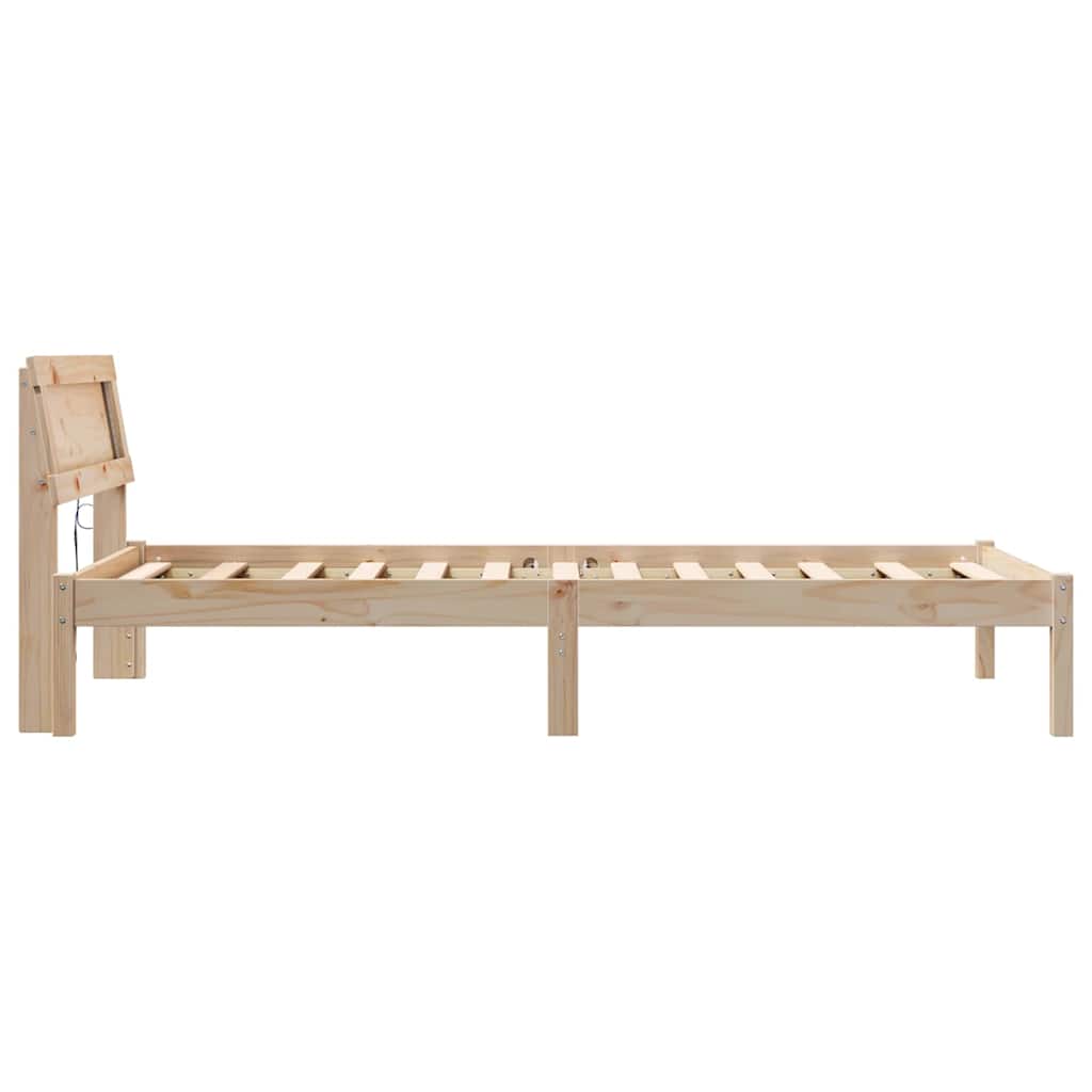 Bettgestell mit Kopfteil Braun 80 x 200 cm Massivholz Kiefer