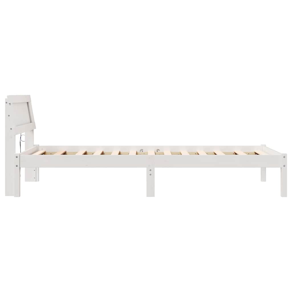 Bettgestell mit Kopfteil Weiß 80 x 200 cm Massivholz Kiefer