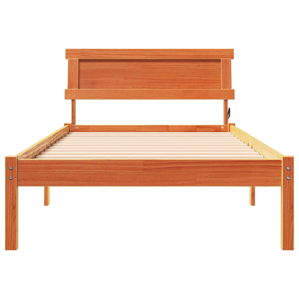 Bettgestell Wachsbraun 80 x 200 cm Massivholz Kiefer