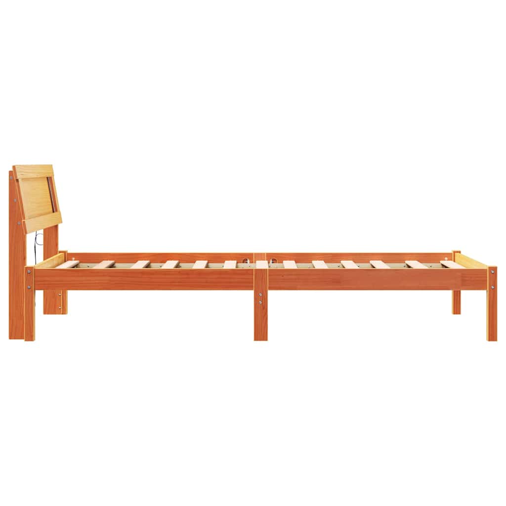 Bettgestell Wachsbraun 80 x 200 cm Massivholz Kiefer