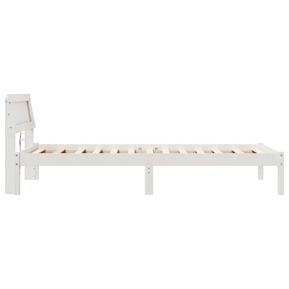 Bettgestell mit Kopfteil Weiß 75 x 190 cm Massivholz Kiefer