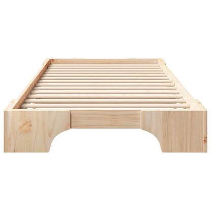 Bodenbettgestell mit Speicher Braun 80 x 210 cm Holz