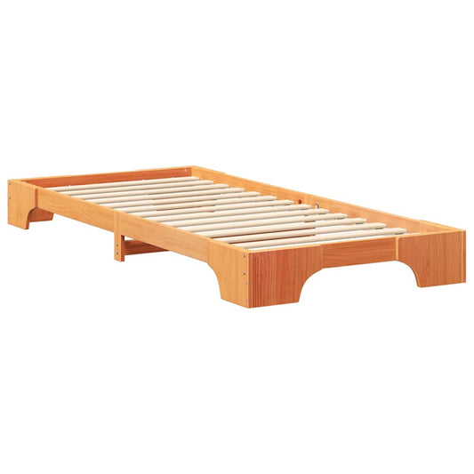 Bodenbettgestell Braun 80 x 210 cm Massivholz Kiefer