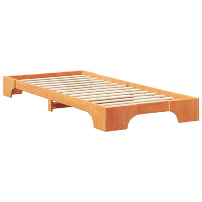 Bodenbettgestell Braun 80 x 210 cm Massivholz Kiefer