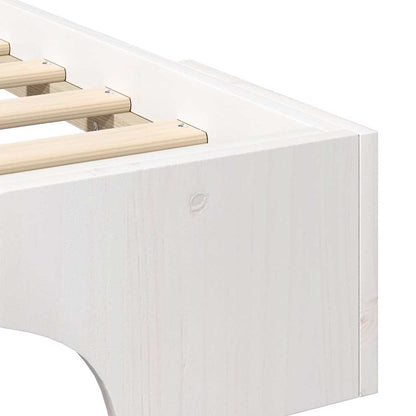 Bodenbettgestell mit Speicher Weiß 90 x 210 cm Holz