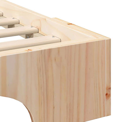 Bodenbettgestell mit Speicher Braun 140 x 210 cm Holz